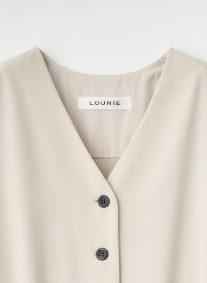 LOUNIE ルーニィ/ 麻調コンビネゾン/ブラウン38｜レディース 