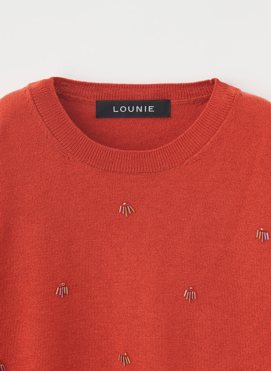 ビーズ刺繍ラメニットプルオーバー｜LOUNIE（ルーニィ）公式