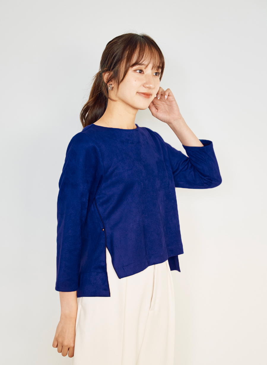 LOUNIE - 【美品】LOUNIE ダンボールスウェードフレアスカート ロング ブルーの通販｜ラクマ