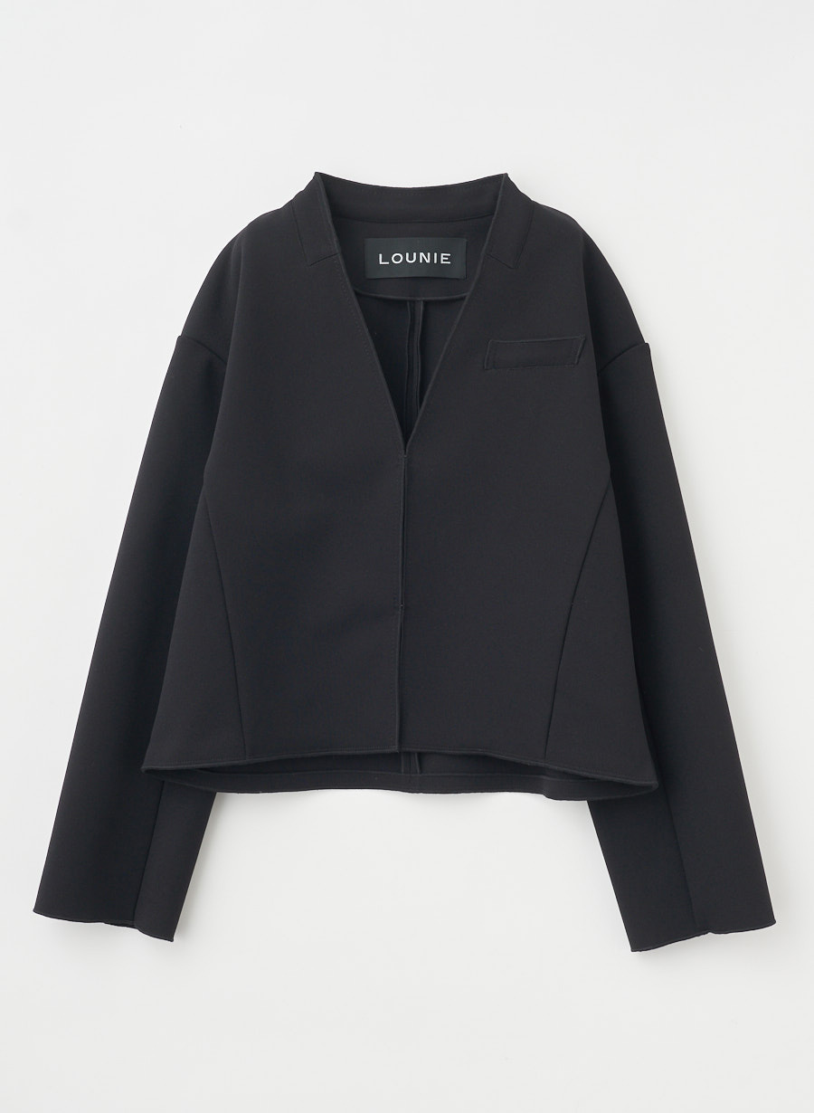 ボンディングクロップドジャケット/セットアップ可｜LOUNIE（ルーニィ