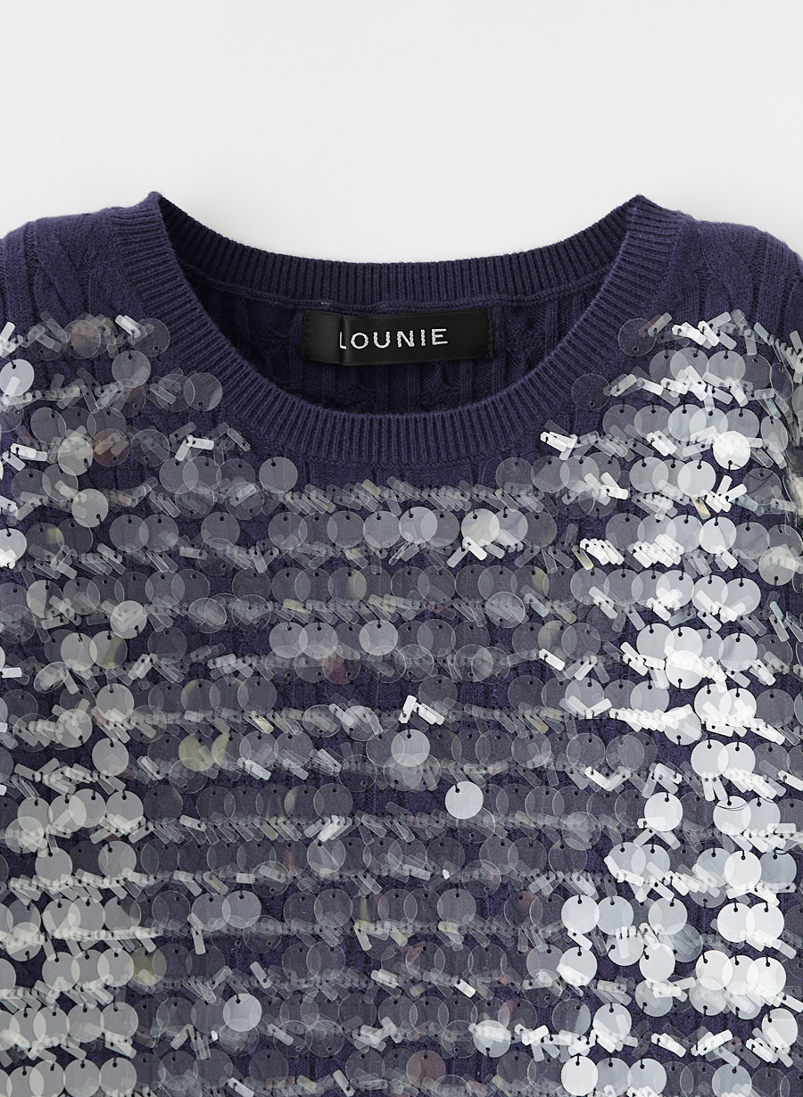 レオナール　カンカン素材　ボウタイ　スパンコール　ニット 42サイズ レオナール カンカン素材 ボウタイ スパンコール ニット 42サイズ