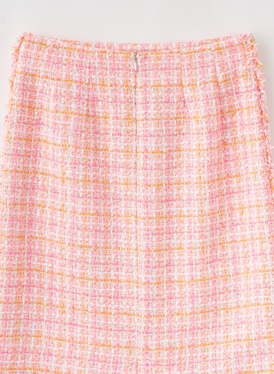 ファンシーツイードタイトスカート/セットアップ可｜LOUNIE（ルーニィ