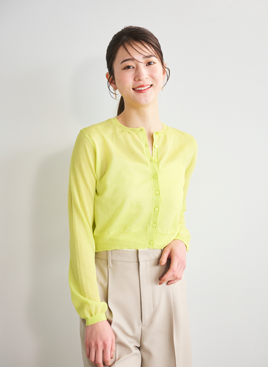 新品未使用　LOUNIE ルーニィ　半袖　カーディガン メッシュ柄衿付きカーディガン｜LOUNIE（ルーニィ）公式サイト