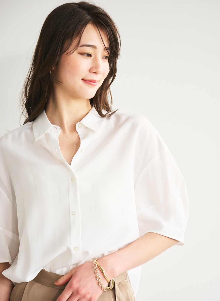 美品 LILIMEEK レースブラウス シャツ カーディガン ハーフスリーブ