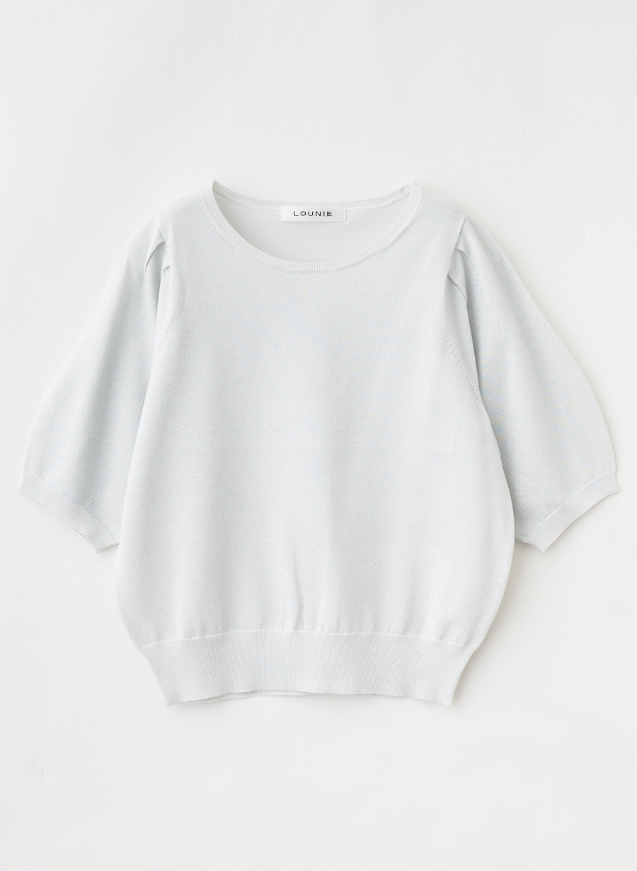 LOUNIE パフスリーブ ニット 38 ホワイト LOUNIE パフスリーブ ニット 38 ホワイト