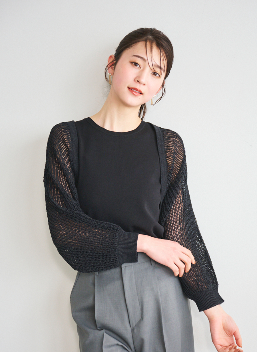 ボレロアンサンブルニット【洗える】 UVカット洗える】ショートボレロアンサンブルニット