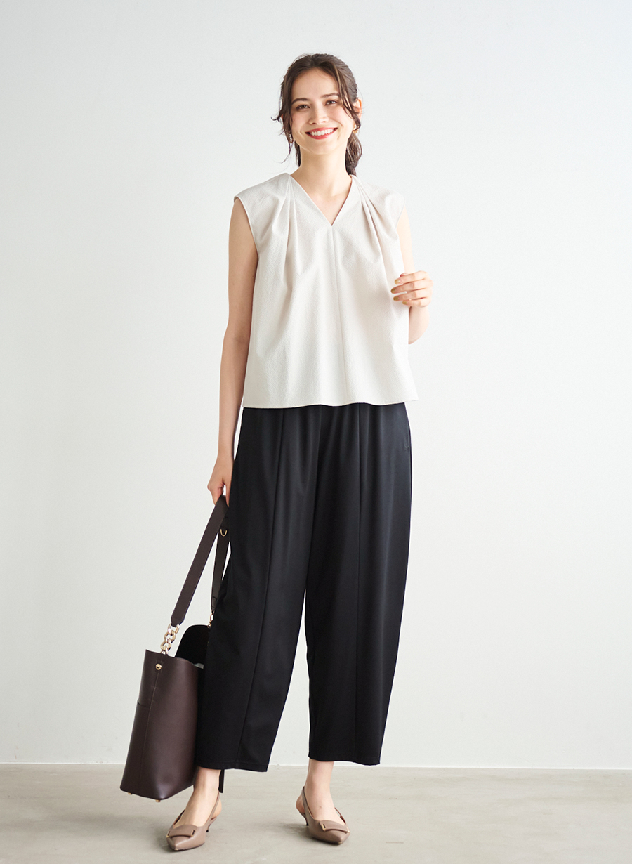 【新品】ブラウス半袖　フレンチスリーブ　シフォンブラウス／ルーニーLOUNIE フレンチスリーブプリントブラウス｜LOUNIE（ルーニィ）公式