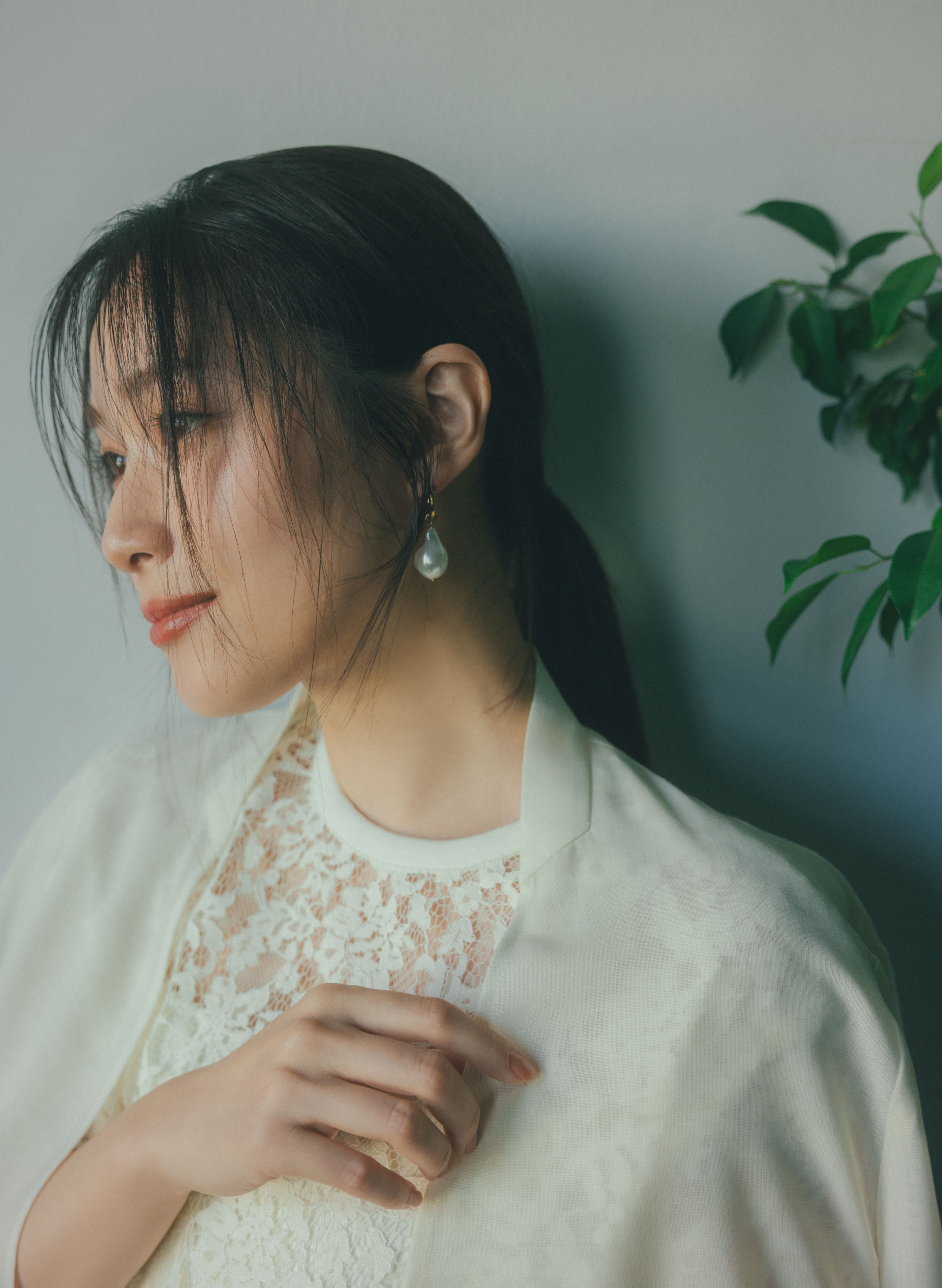 EC限定色/佐藤佳菜子さんコラボ】クロップドレースブラウス