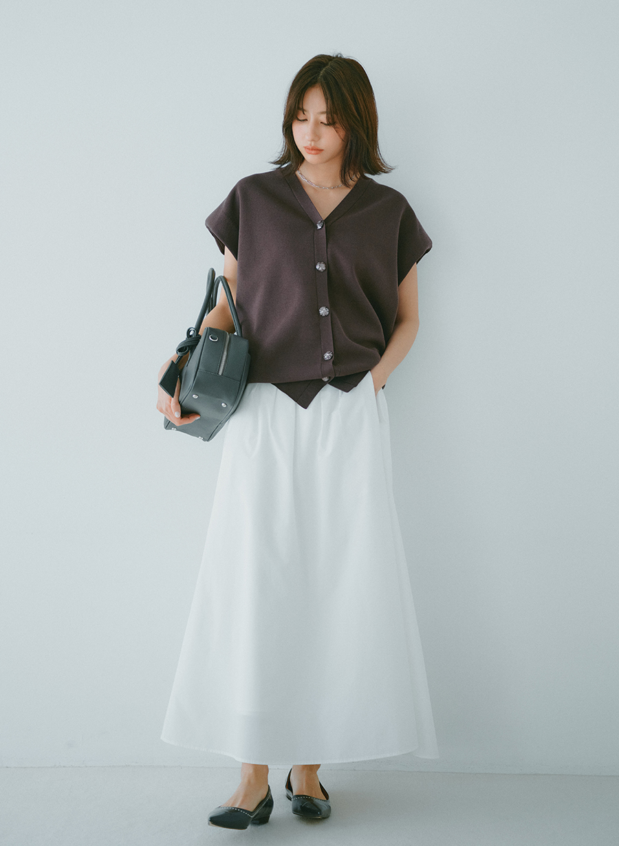 新品】LOUNIE ルーニィ サテンプリーツスカート エクリュ