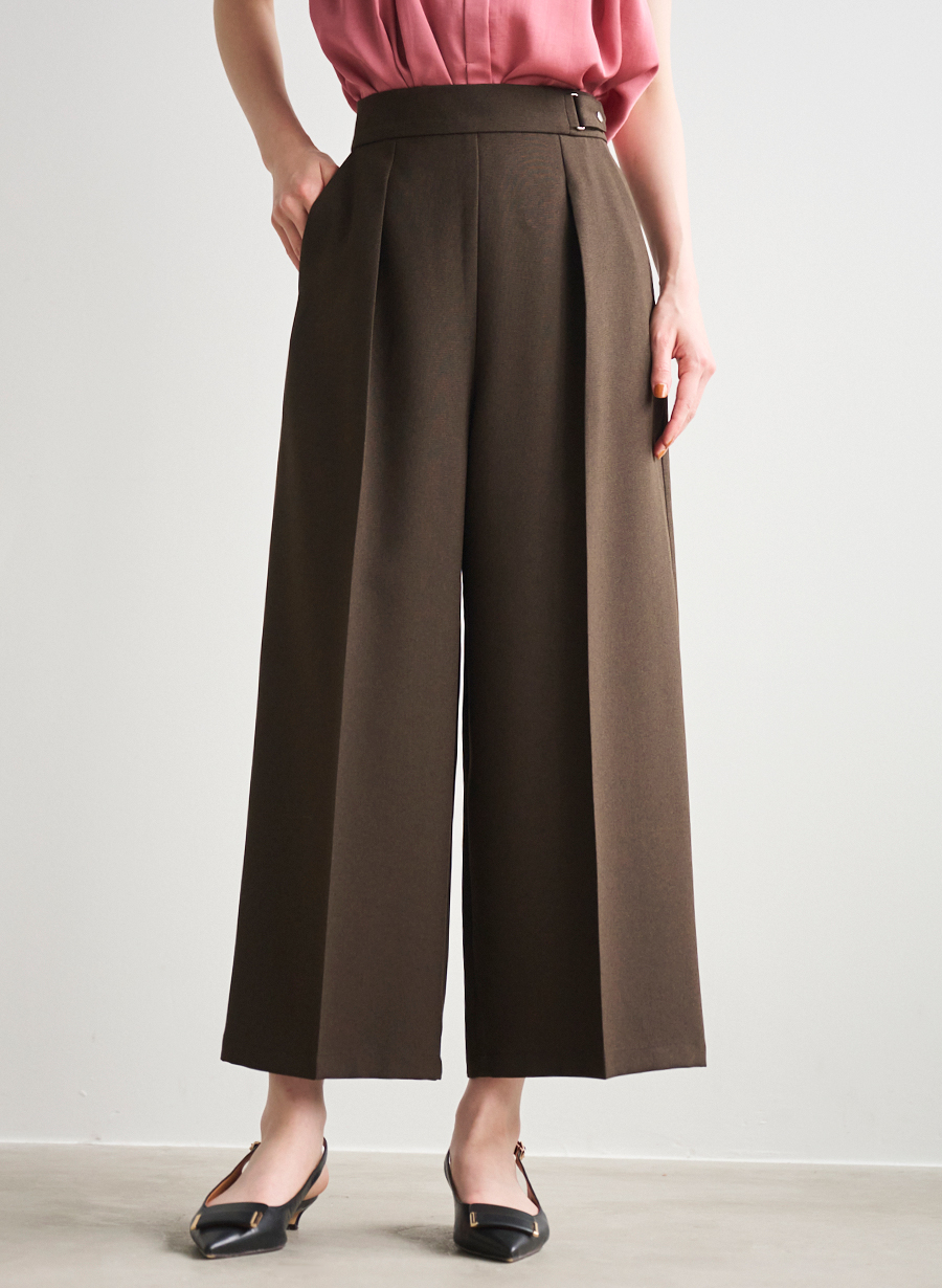最終大サービス新品 LOUNIE モカ色クロップドワイドパンツ