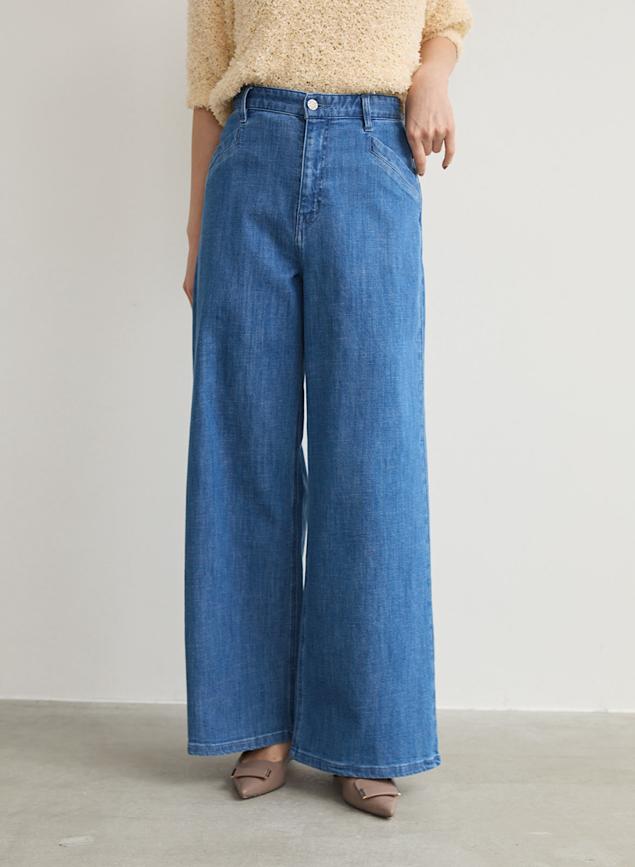 GANNI バギーパンツ デニム　ブラウン　メタリック GANNI バギーパンツ デニム ブラウン メタリック