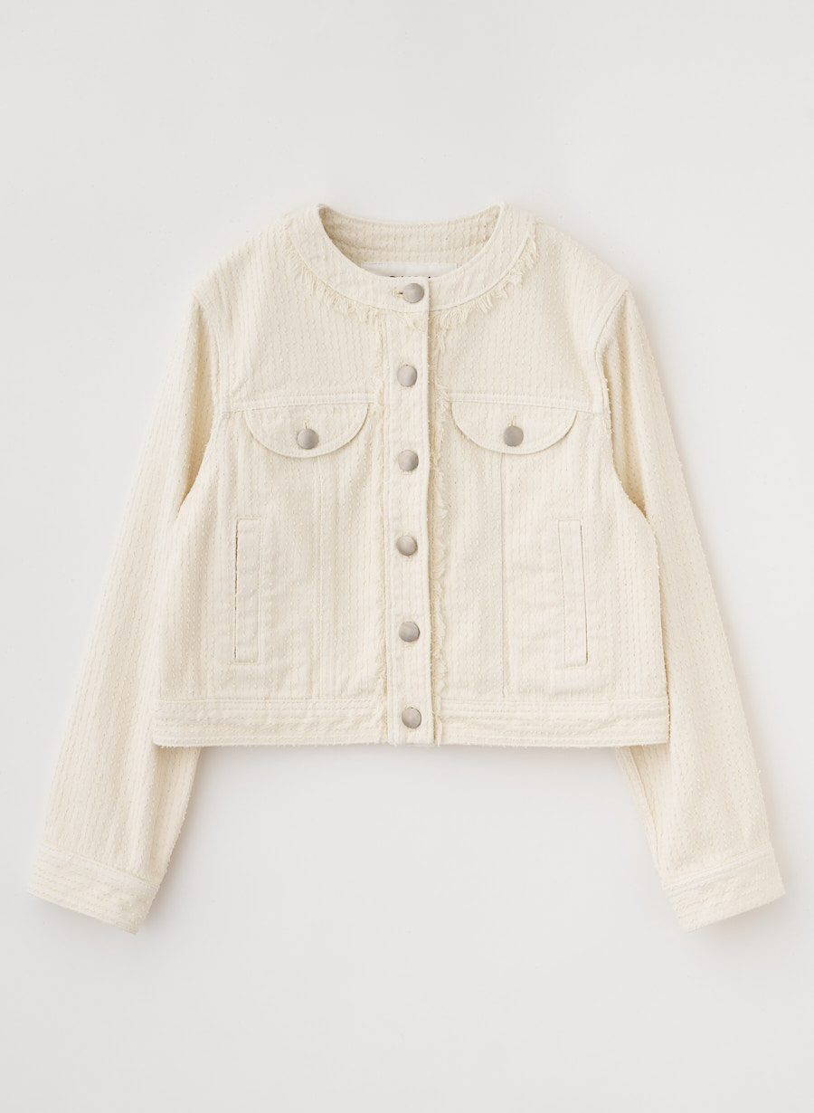 ニードルパンチデニムジャケット/セットアップ可｜LOUNIE（ルーニィ