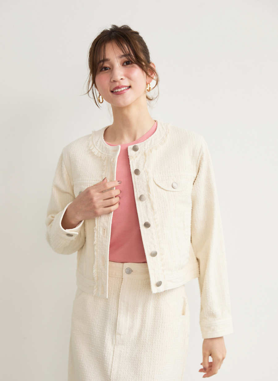 LOUNIE ルーニー サイズ38 襟が可愛いジャケット　取り外し可能です！ LOUNIE ルーニー サイズ38 襟が可愛いジャケット 取り外し可能です！