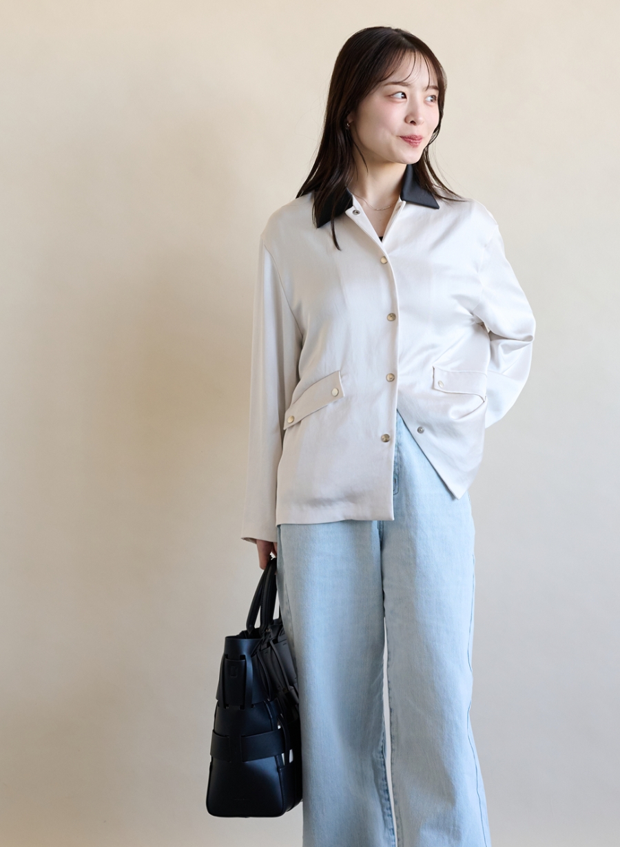 サテンシャツブルゾン｜LOUNIE（ルーニィ）公式サイト／公式オンライン