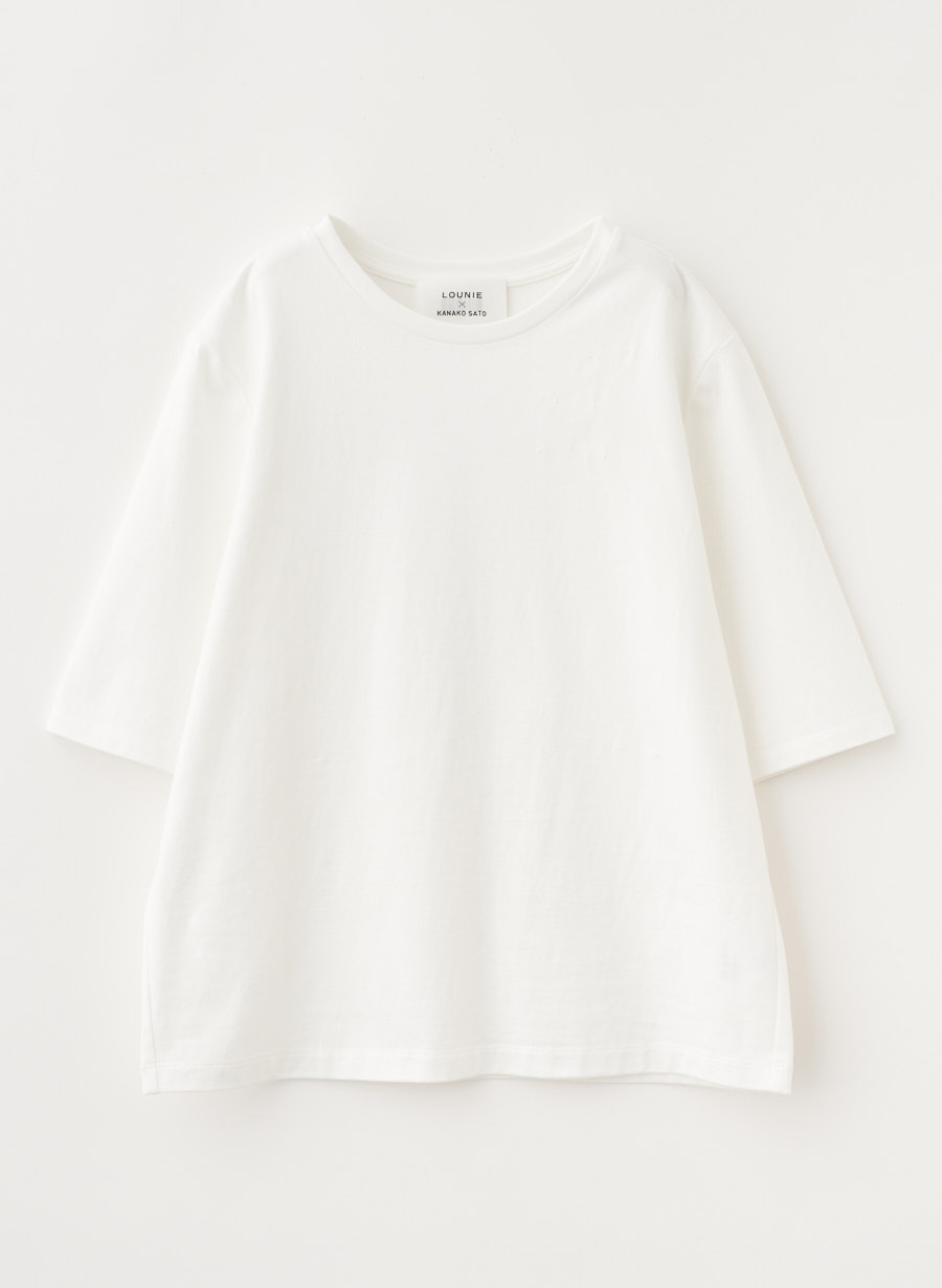 沸騰ブラドン 佐藤佳菜子さんコラボ】コサージュ付きコンパクトTシャツ トップス