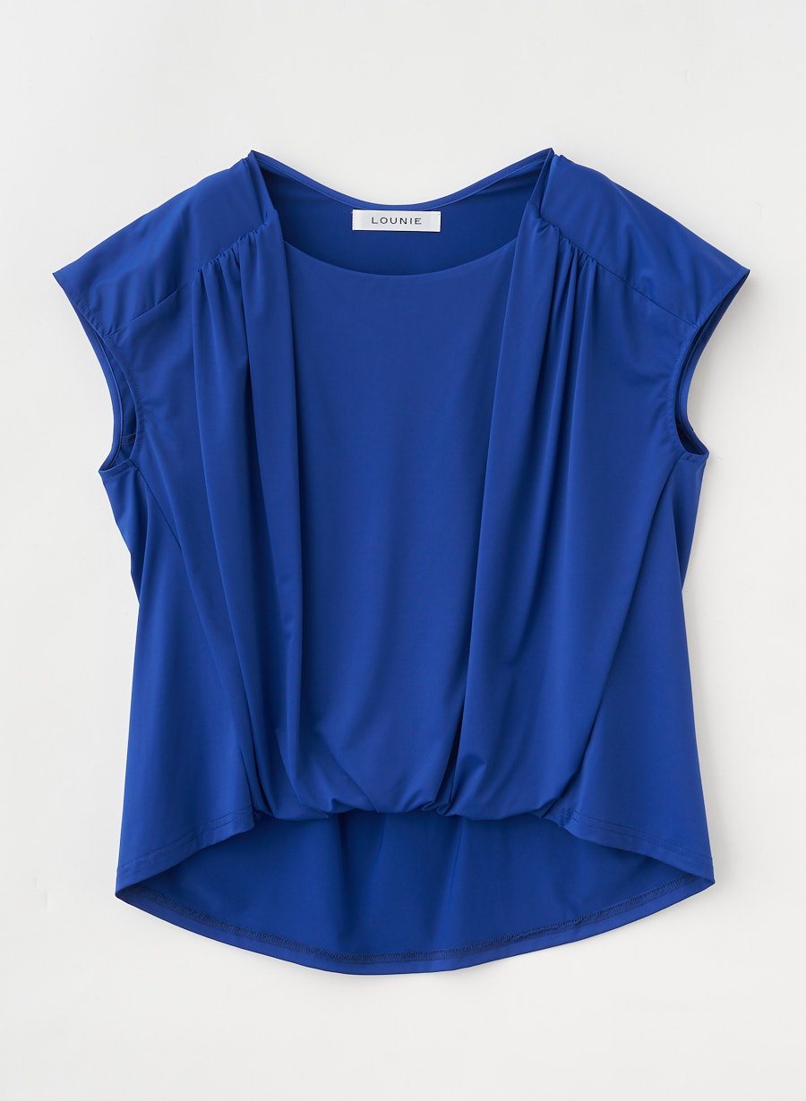 ICE JERSEY ギャザーブラウス/セットアップ可｜LOUNIE（ルーニィ