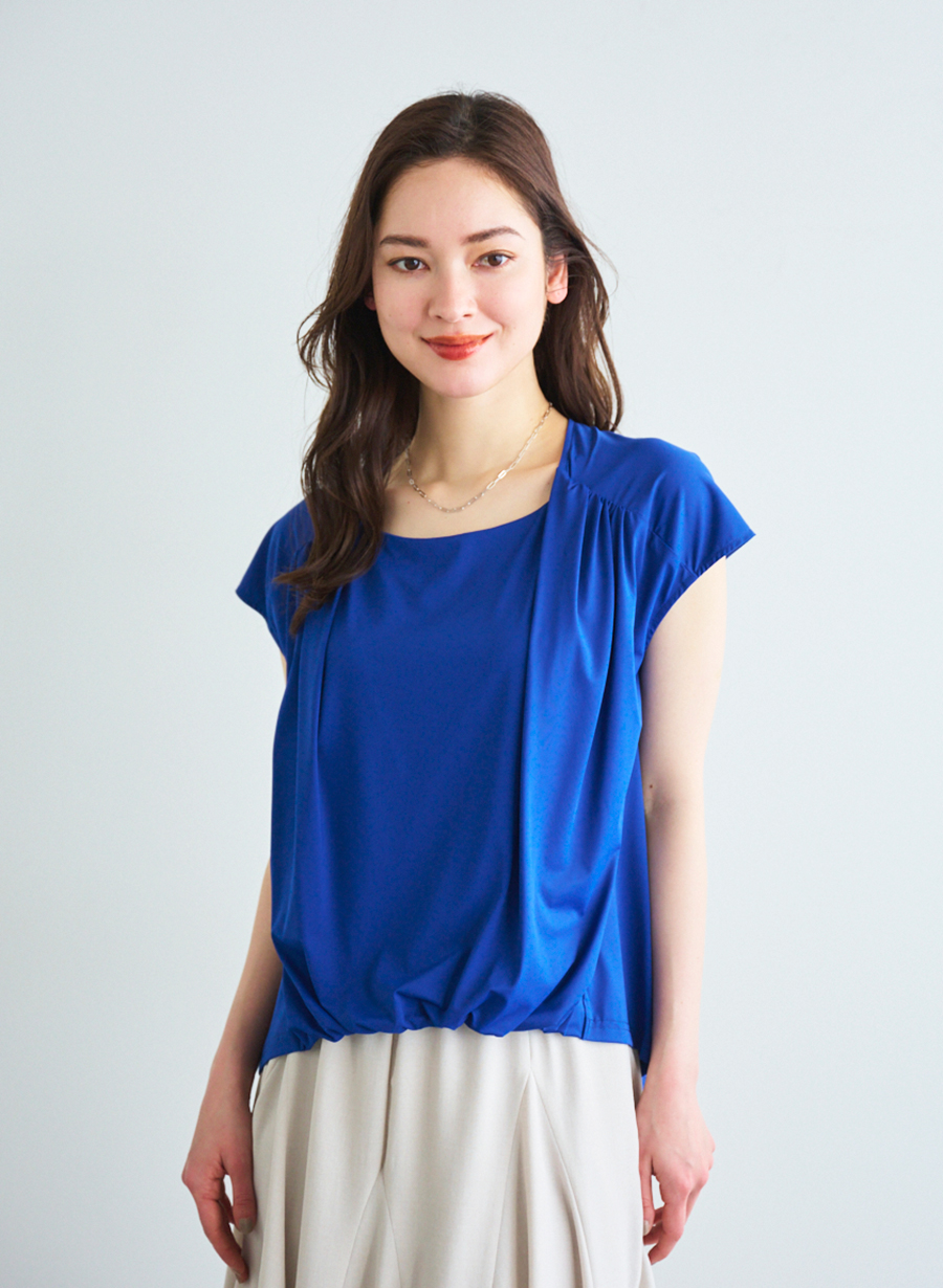 ICE JERSEY ギャザーブラウス/セットアップ可｜LOUNIE（ルーニィ）公式