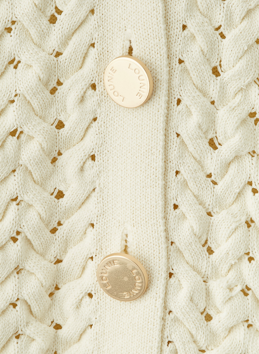 ノースリーブケーブルニットプルオーバー/セット着用可｜LOUNIE