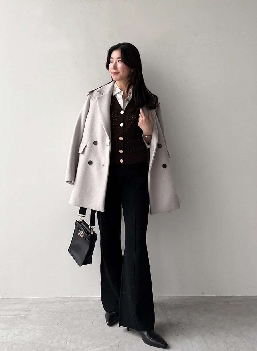 ノースリーブケーブルニットプルオーバー/セット着用可｜LOUNIE