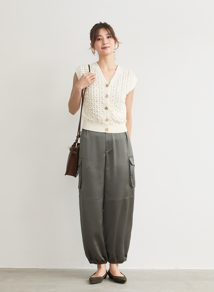 ルーニィLOUNIE ノースリーブケーブルニットプルオーバー 新品 ノースリーブケーブルニットプルオーバー/セット着用可｜LOUNIE