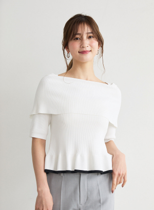 Rene ルネ　ペプラムニット ペプラムリブニットプルオーバー｜LOUNIE（ルーニィ）公式サイト