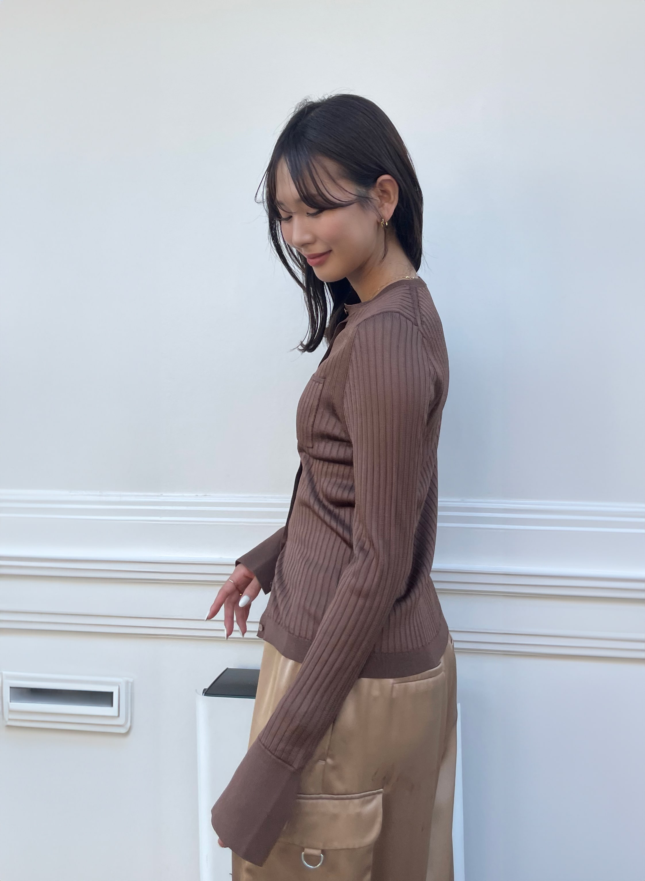 新品 LOUNIE リブロングカーディガン アセテートリブカーディガン｜LOUNIE（ルーニィ）公式サイト