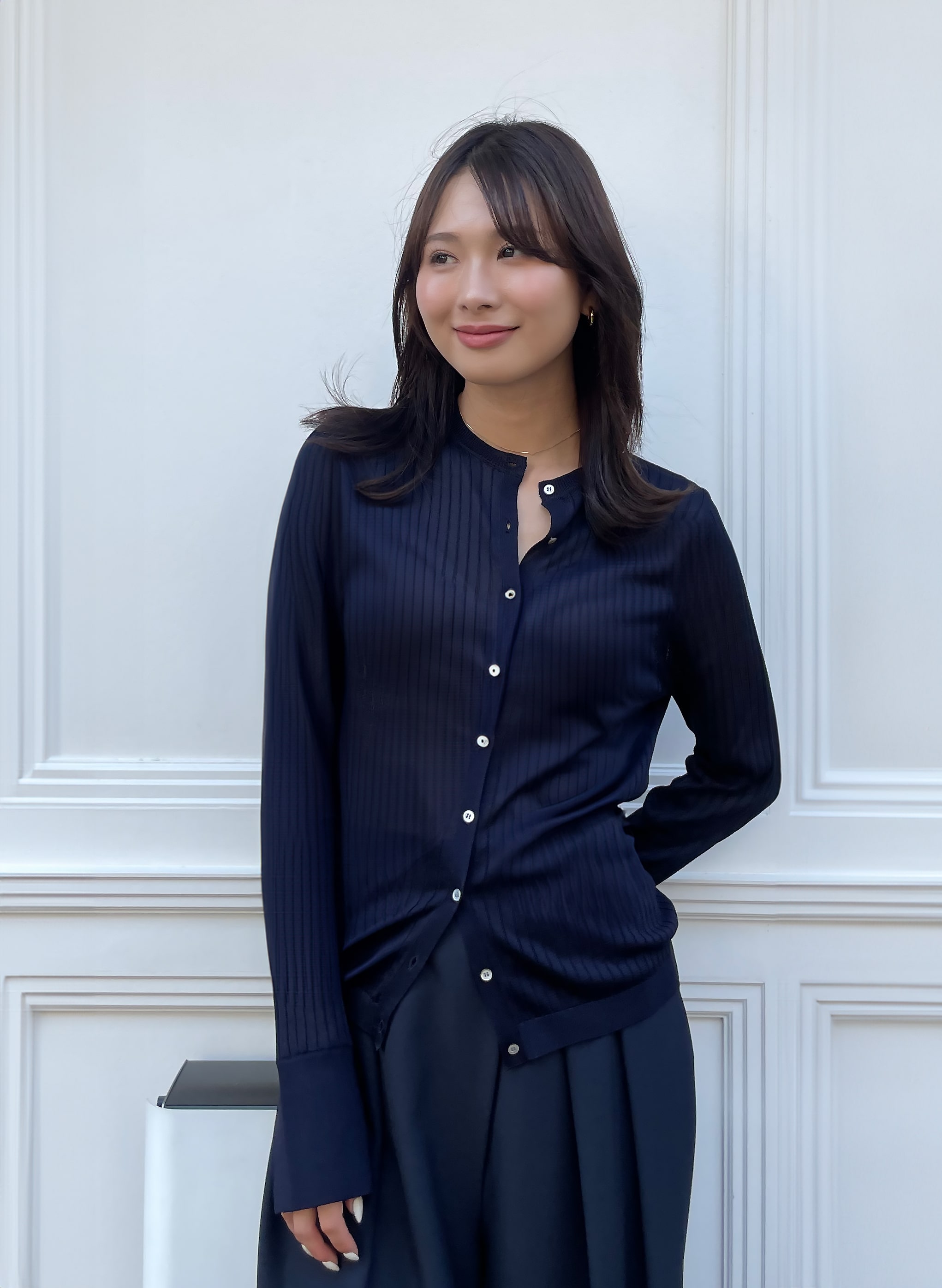 新品 LOUNIE リブロングカーディガン アセテートリブカーディガン｜LOUNIE（ルーニィ）公式サイト