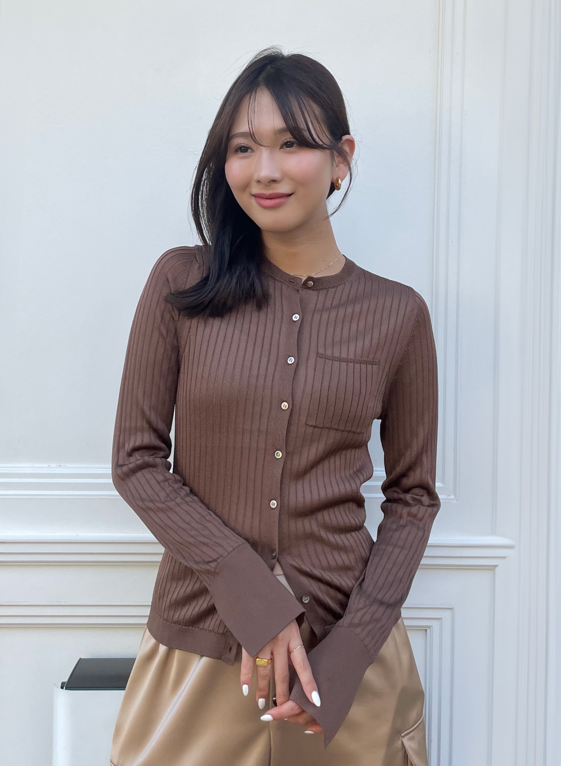 新品 LOUNIE リブロングカーディガン アセテートリブカーディガン｜LOUNIE（ルーニィ）公式サイト