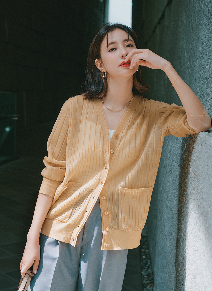 LOUNIE - LOUNIE 新品タグ付き　シアーカーディガン　38 シアーミドル丈ニットカーディガン｜LOUNIE（ルーニィ）公式
