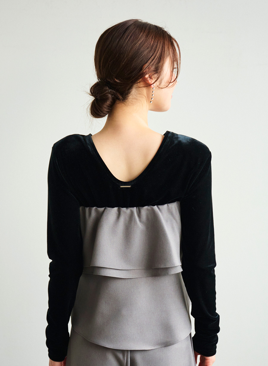 ルーニィ新品⭐️吉田理紗さんコラボ洗える❗️ラッフルデザインビスチェベアトップ 吉田理紗さんコラボ】ラッフルデザインビスチェ｜LOUNIE（ルーニィ