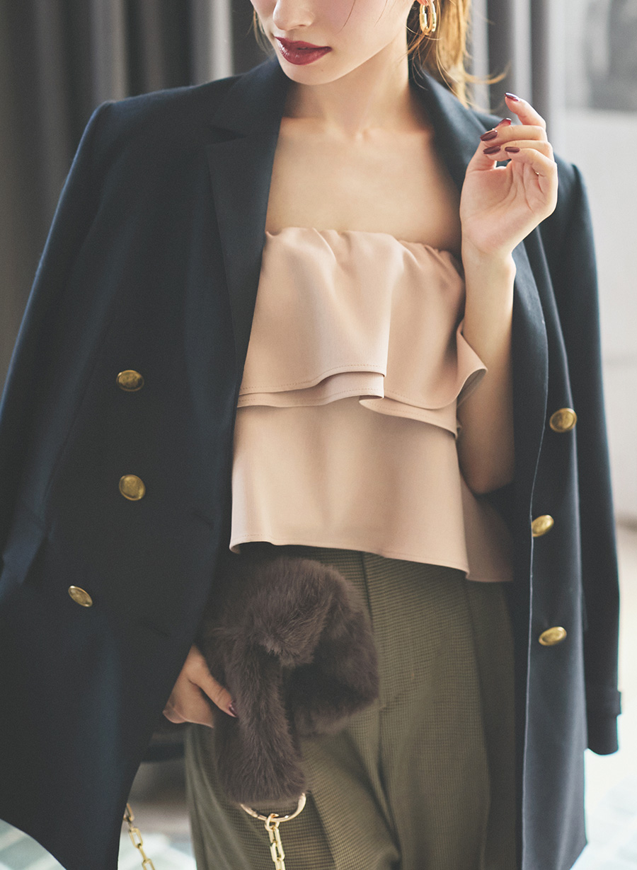 吉田理紗さんコラボ】ラッフルデザインビスチェ｜LOUNIE