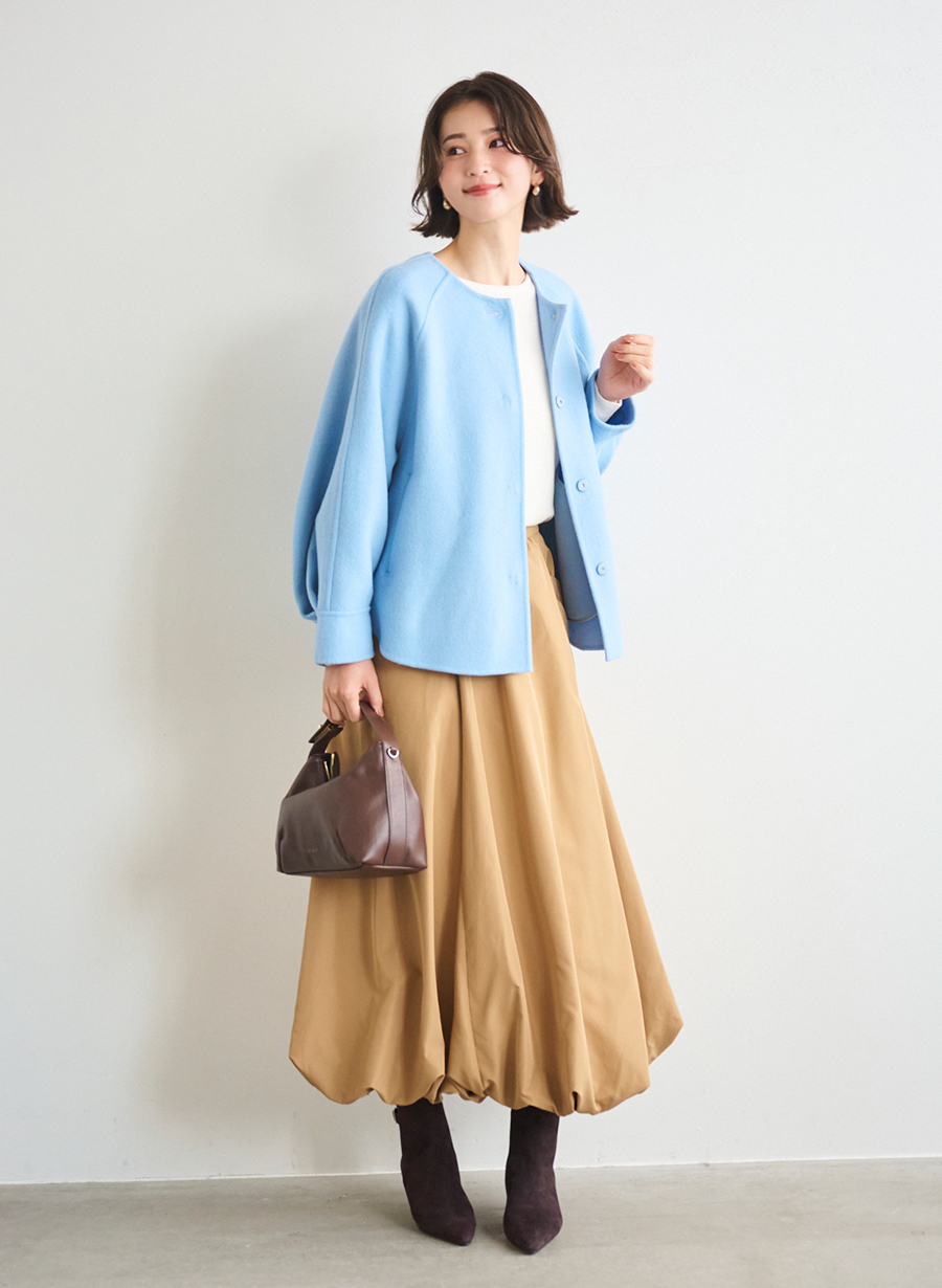 super 100's＞リバーノーカラーショートコート｜LOUNIE（ルーニィ