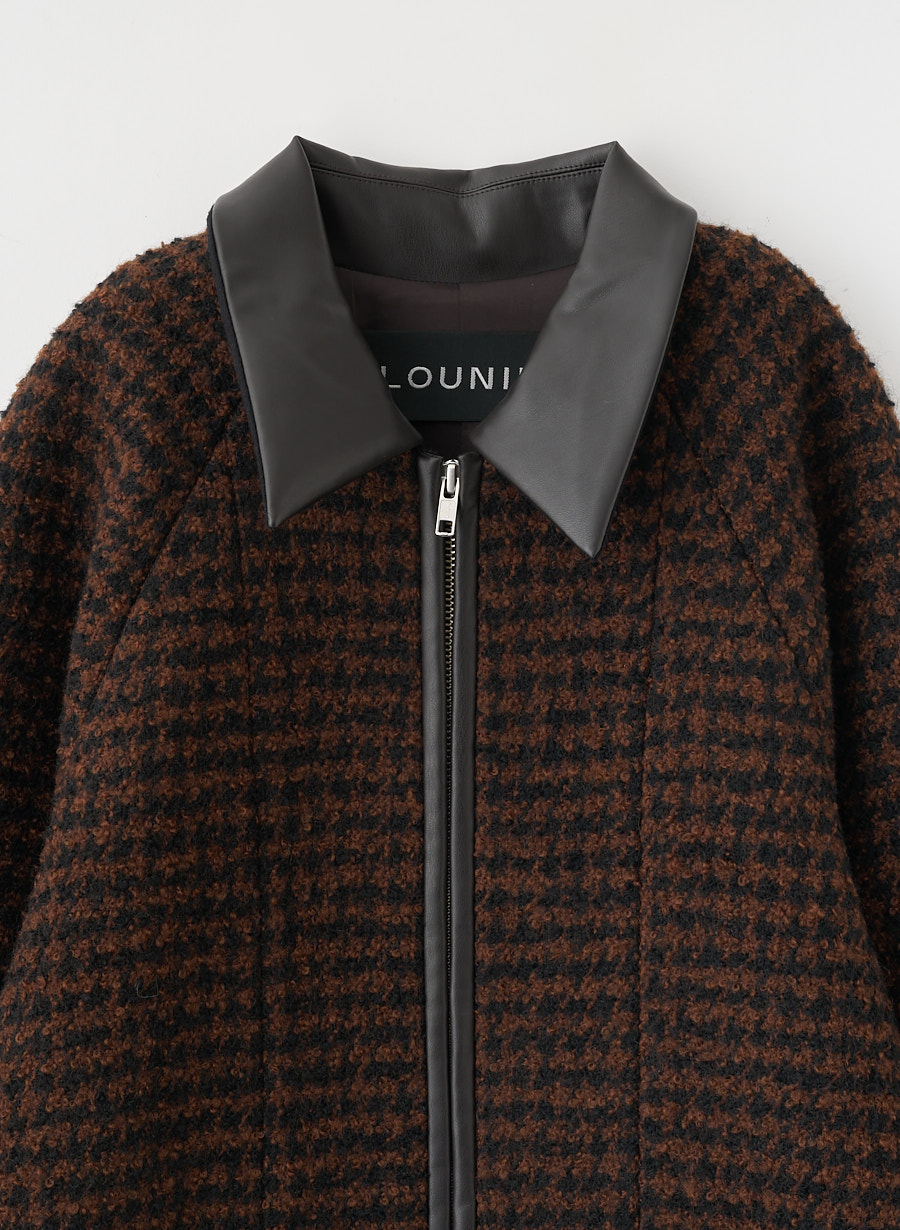 【新品】LOUNIE 千鳥柄 ウールツイード ロングコート 定価7.4万 新品】定価7万 LOUNIE ルーニー 千鳥柄 ウールツイード ロングコート