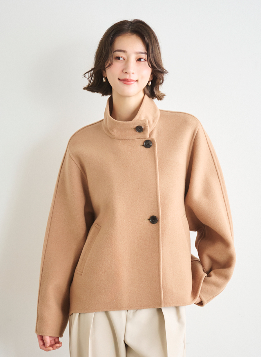 LOUNIE　ルーニィ23年　スタンドカラードルマンコートウールショートコート 今こそ買いたい！「LOUNIE（ルーニィ）」の本命アウター5選