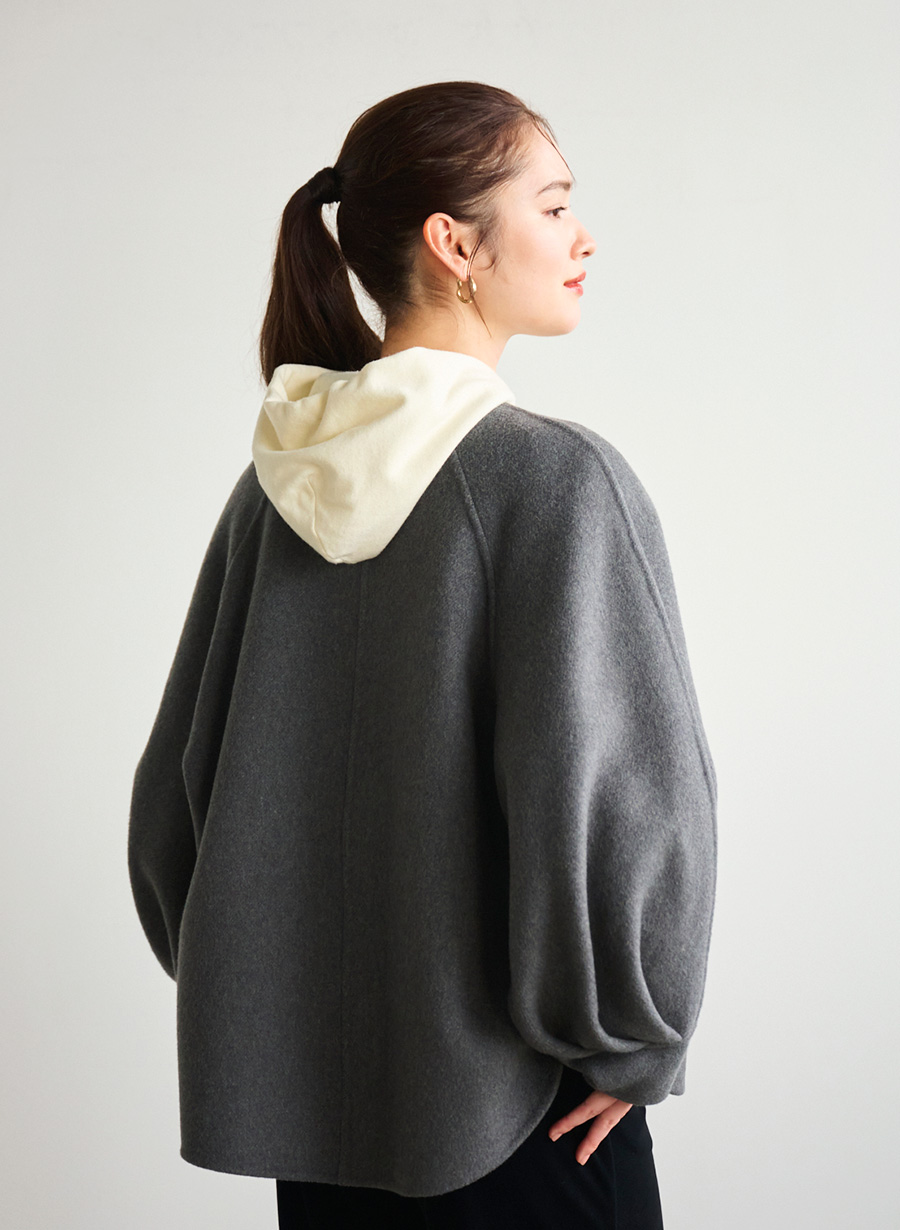 EC限定色】＜super 100's＞リバーノーカラーショートコート｜LOUNIE