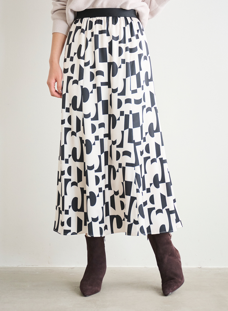 幾何学＆ドットプリントスカート｜LOUNIE（ルーニィ）公式サイト／公式