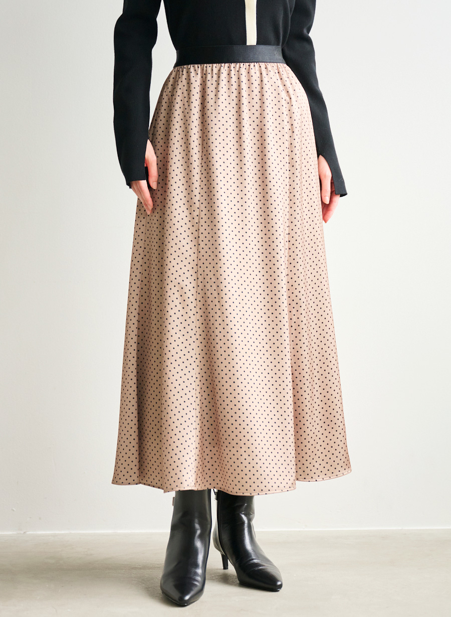 幾何学＆ドットプリントスカート