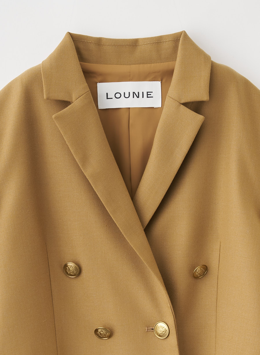 極美品 LOUNIE ダブルテーラードジャケット 金ボタン ベージュ Lサイズ