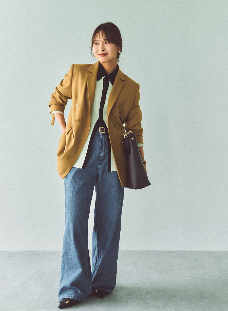 LOUNIE ルーニィ ダブルブレストジャケット 38 ネイビー テーラード