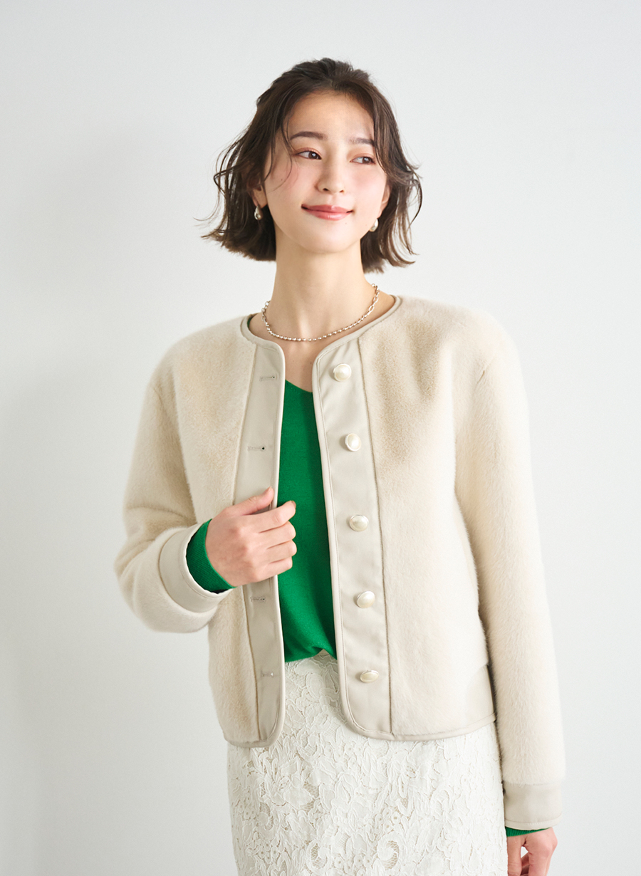 LOUNIE ルーニー サイズ38 襟が可愛いジャケット　取り外し可能です！ LOUNIE ルーニー サイズ38 襟が可愛いジャケット 取り外し可能です！