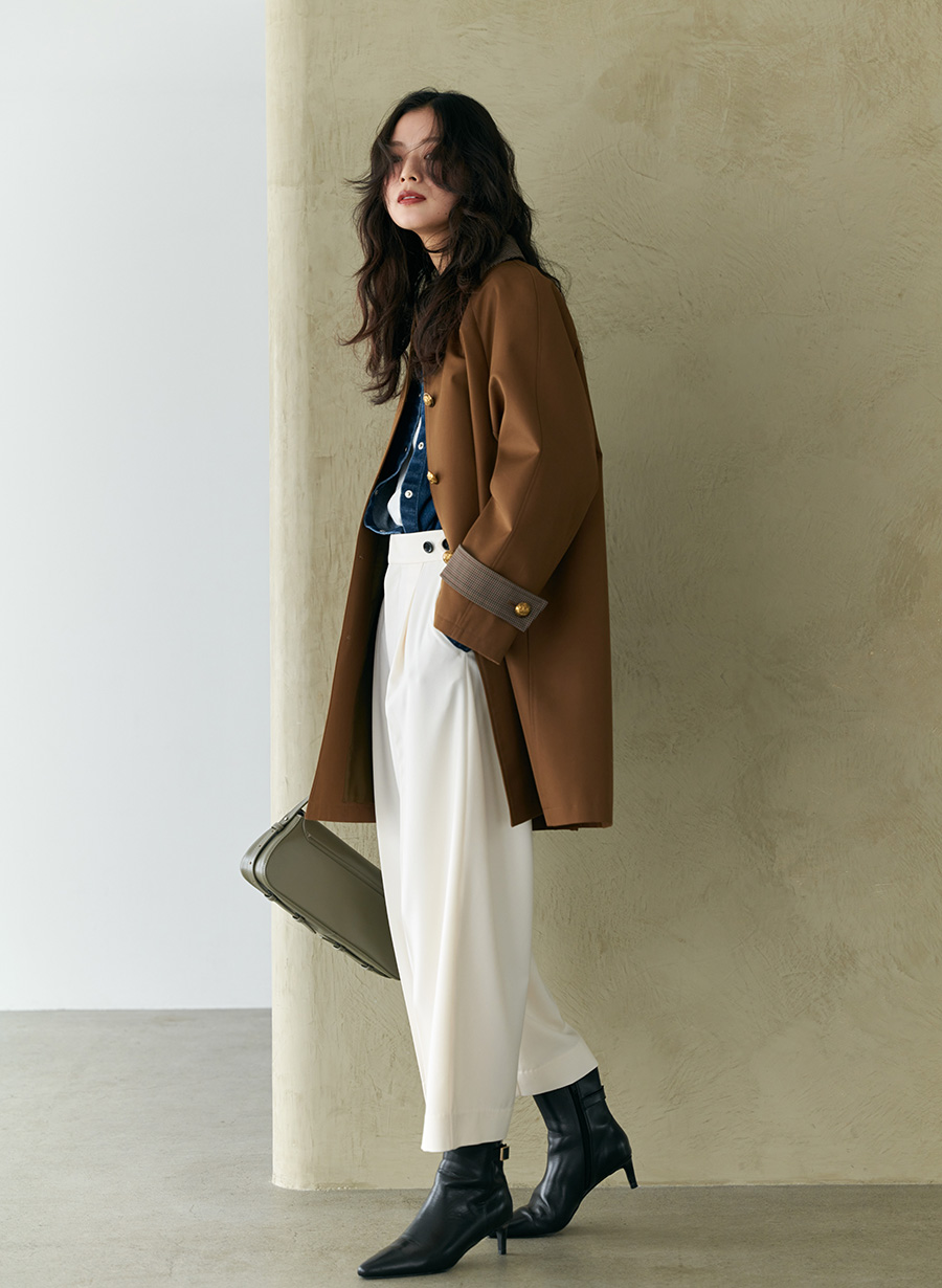 配色ステンカラーアウター｜LOUNIE（ルーニィ）公式サイト／公式