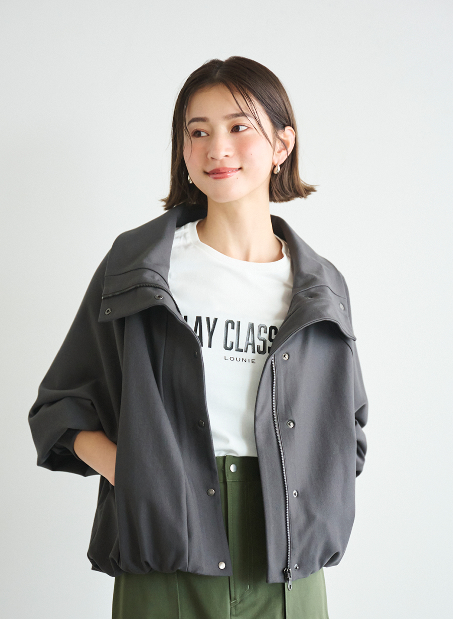 LOUNIE ポンチョシルエットアウター オフ　36 LOUNIE ポンチョシルエットアウター オフ36