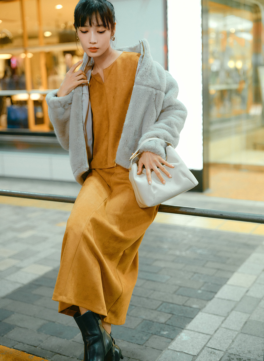 スウェードダンボールスカート