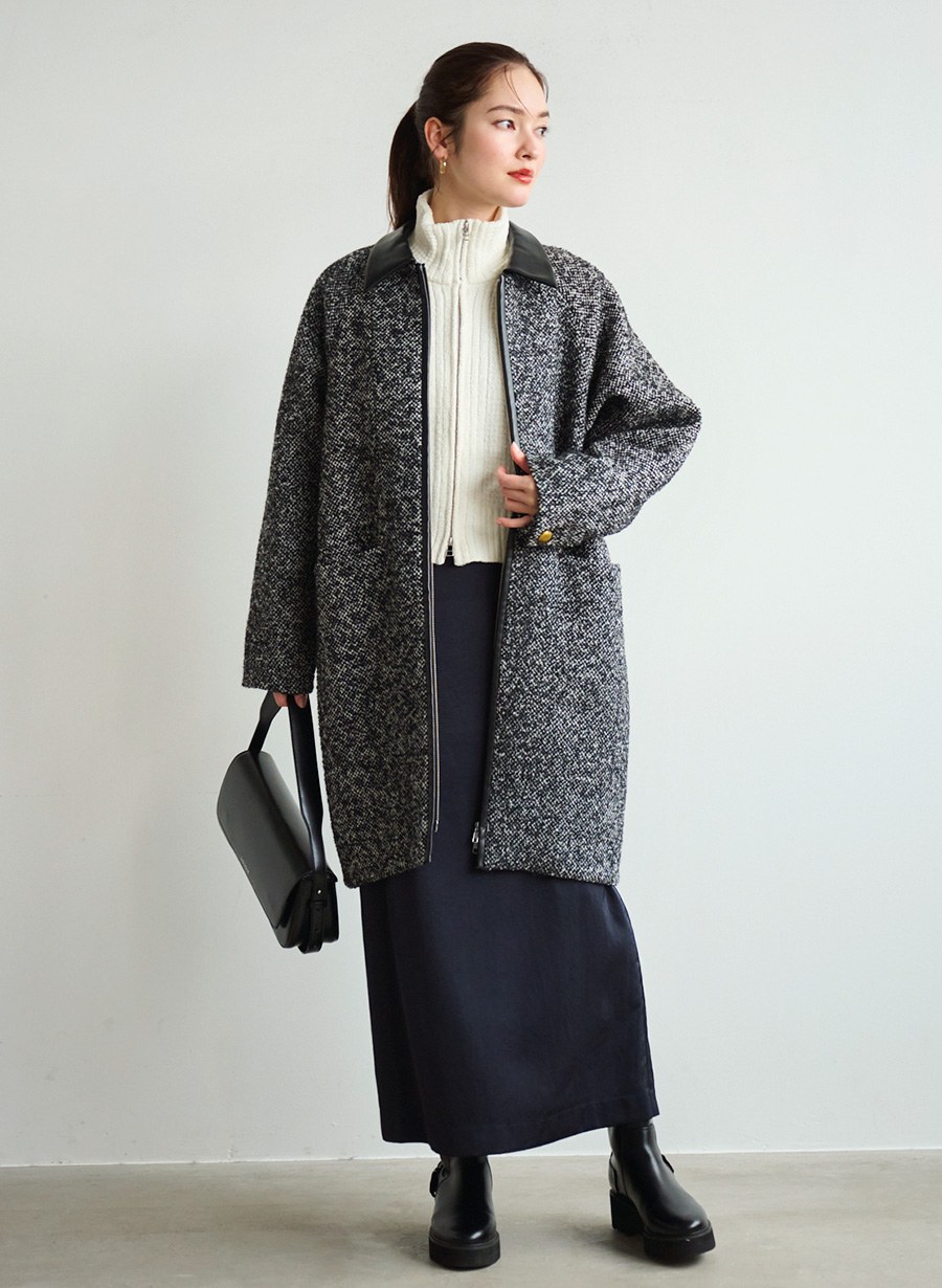 ルーニィー lounie スタンドカラー オーバーサイズ シャツブルゾン M 黒 ルーニィー lounie スタンドカラー オーバーサイズ シャツ