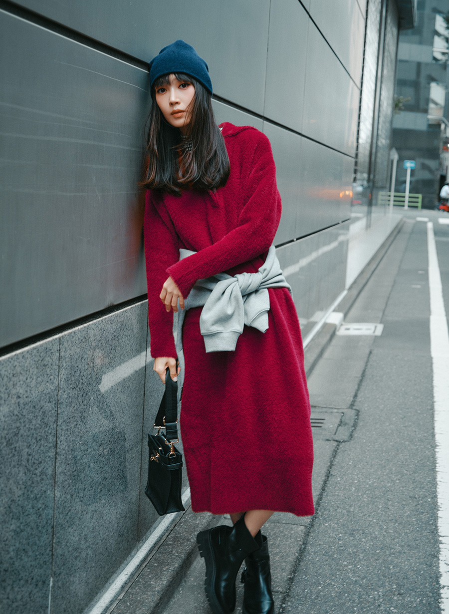 フェザーニットワンピース