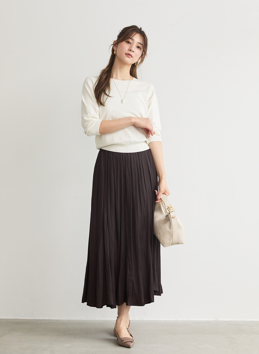 レーヨンシルククルーネックニットプルオーバー｜LOUNIE（ルーニィ