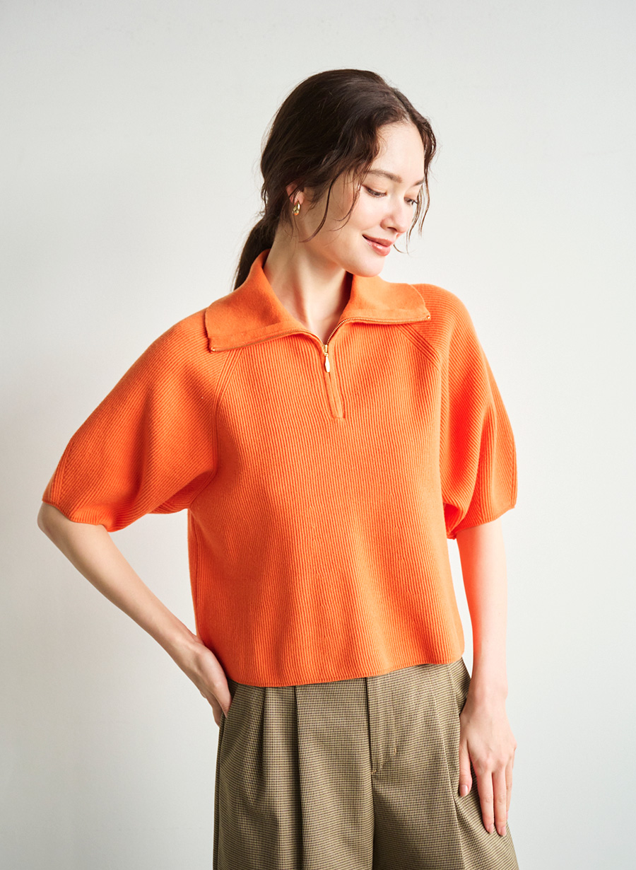 LOUNIE ルーニィ Vネックシアーショートブルゾン　オフホワイト LOUNIE ルーニィ Vネックシアーショートブルゾン オフホワイト