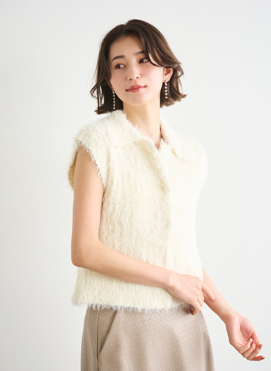 【お値下げしました】LOUNIE フェザーニットベスト LOUNIE フェザーニットベスト
