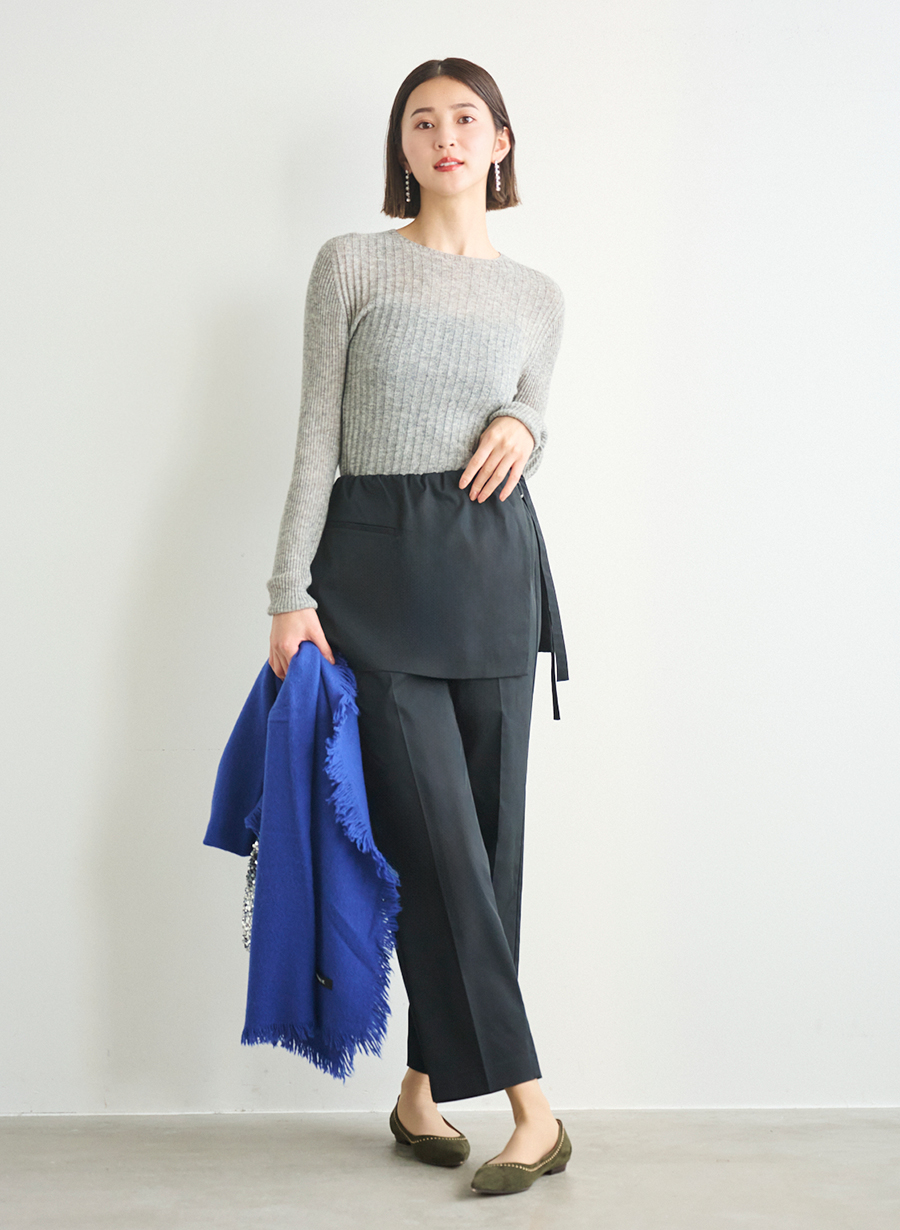 EC/一部店舗限定】カシミヤシルクホールガーメントリブニット