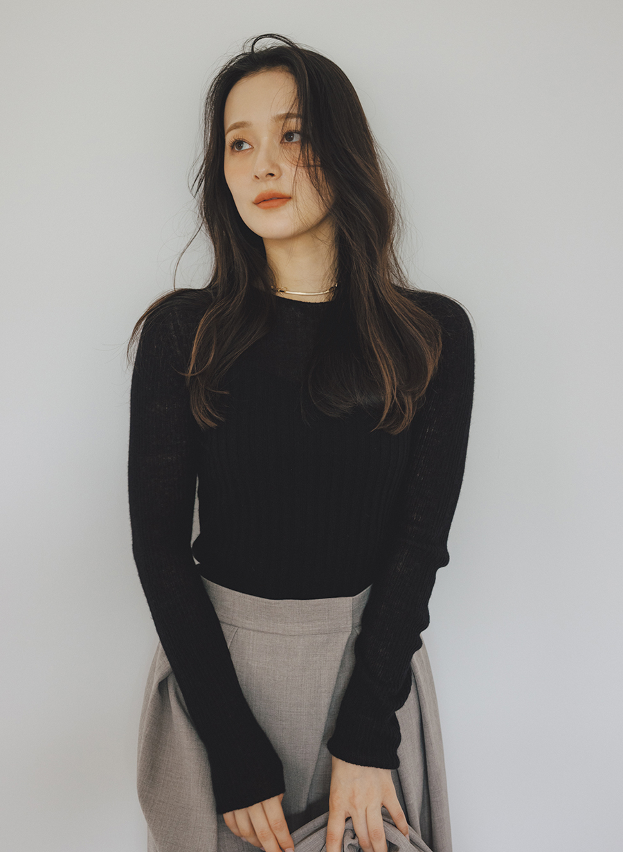 EC/一部店舗限定】カシミヤシルクホールガーメントリブニット